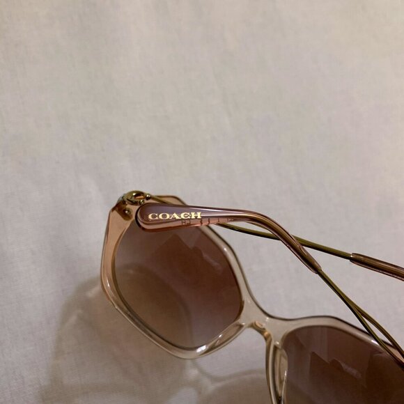 COACH C Hardware Peach Crystal & Gold Sunglasses—Brown Rose Gradient Lenses-NWT - Picture 10 of 10